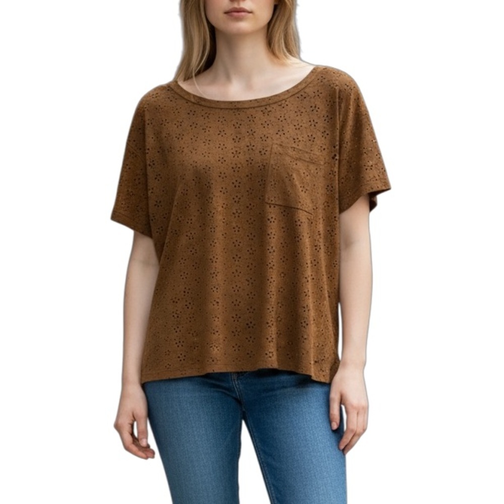 Denim & Supply Ralph Lauren Brown Short Sleeve Top Size Small